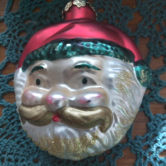 SALE! Vintage mercury glass blown Santa Claus face ornament great condition - Picture 4 of 6